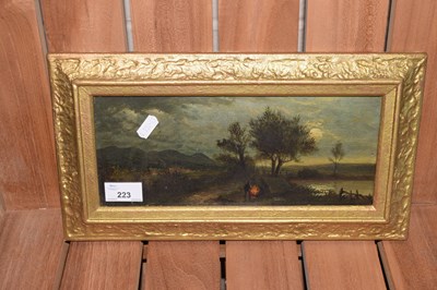 Lot 223 - Oil of a gypsy encampment
