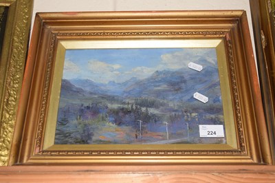 Lot 224 - An oil of a landscape scene in wooden frame