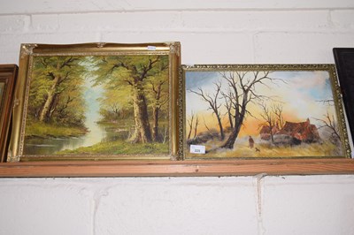 Lot 225 - A painting of a river scene and one other (2)