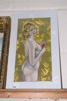 Lot 226 - An unframed painting of a nude lady entitled...