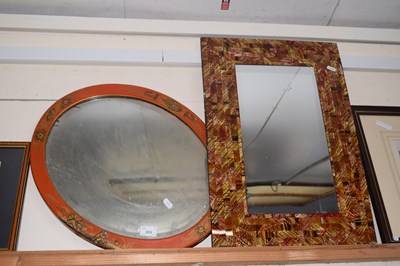 Lot 235 - A mirror in Chinese lacquer frame and one...