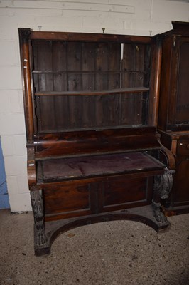 Lot 241 - A Victorian desk with roll top lid and bookcase