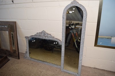Lot 248 - Large hall mirror in wooden frame together...
