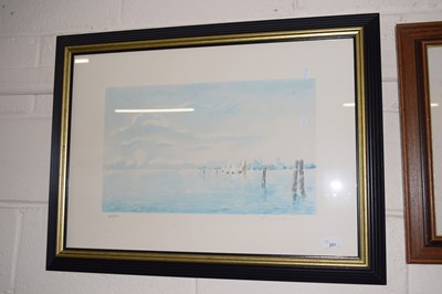 Lot 251 - A limited edition print of a river scene with...
