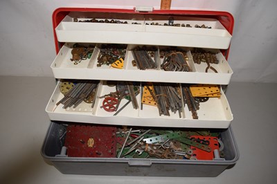 Lot 520 - Plastic tool box with various trays of Meccano