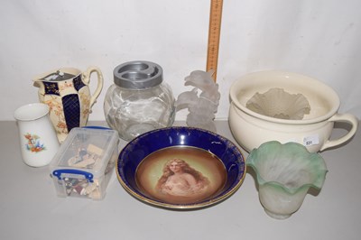 Lot 531 - Chamber pot and other items, glass model of...