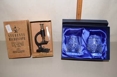 Lot 536 - Student microscope and Royal Worcester crystal