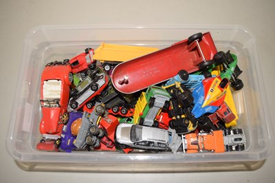 Lot 548 - Plastic box containing a quantity of toy cars