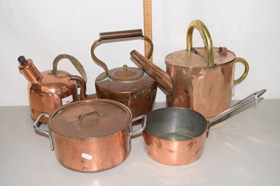 Lot 554 - Quantity of copper wares, vintage copper...