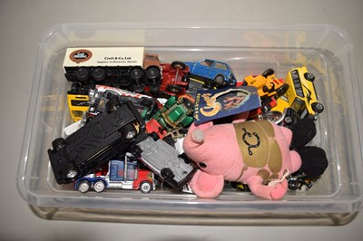 Lot 562 - Plastic box containing quantity of toy cars