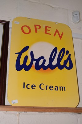 Lot 572 - Advertising metal sign for Wall's Ice Cream
