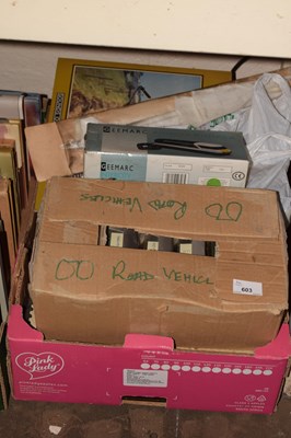 Lot 603 - One box of various die cast toys, jigsaw...
