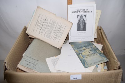 Lot 609 - Box of various books, local ephemera etc