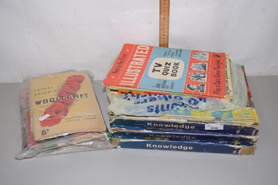 Lot 639 - Various knitting patterns, knitting needles...