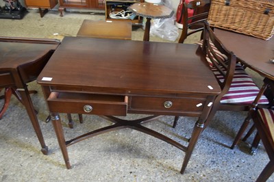 Lot 404 - REPRODUCTION MAHOGANY TWO-DRAWER SIDE TABLE