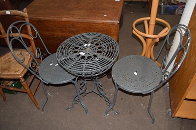 Lot 755 - An outdoor garden table plus two chairs