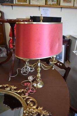 Lot 407 - 20TH CENTURY BRASS TWO LIGHT TABLE LAMP