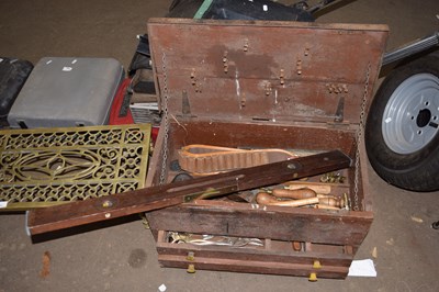 Lot 771 - Another wooden tool chest with tools
