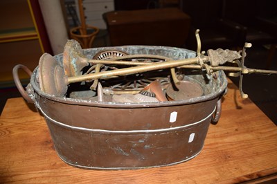 Lot 804 - A copper basket containing a collection of...