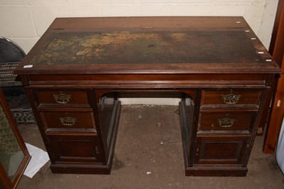 Lot 815 - A pedestal desk in dark wood