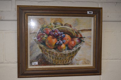 Lot 821 - Pauline Plummer, "Christmas Basket", oil...