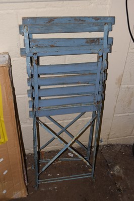 Lot 823 - Pair of blue painted outdoor chairs