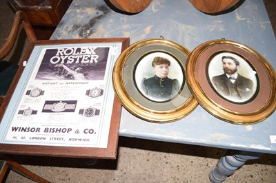 Lot 279 - Pair of oval photographic portraits and a...