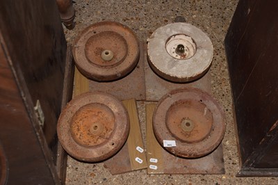 Lot 305 - Four cast iron supports/mounts (a/f)