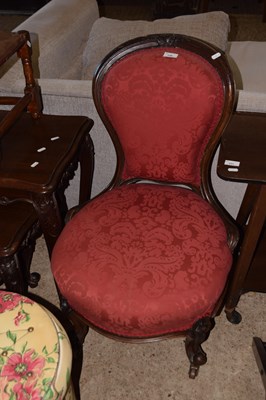 Lot 330 - An upholstered mahogany framed shield back low...