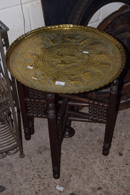 Lot 349 - Brass tray on folding stand