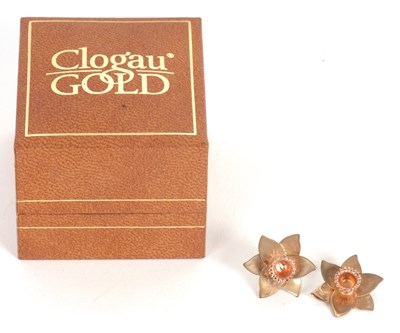 Lot 121 - A pair of earrings by Clogau, the two tone...