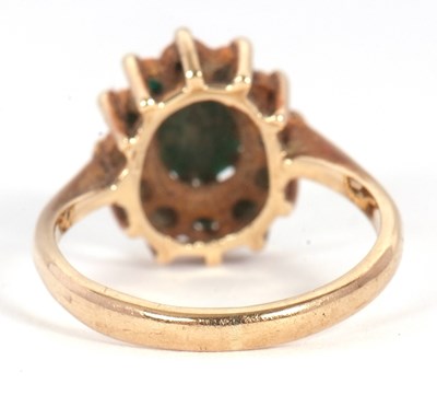 Lot 69 - A 9ct turquoise cluster ring, with a central...