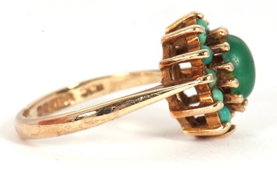 Lot 69 - A 9ct turquoise cluster ring, with a central...
