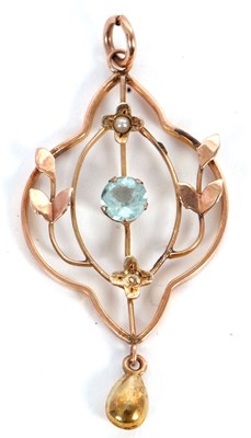 Lot 84 - An early 20th century pendant, the open frame...