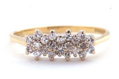 Lot 34 - An 18ct diamond ring, set with single cut...