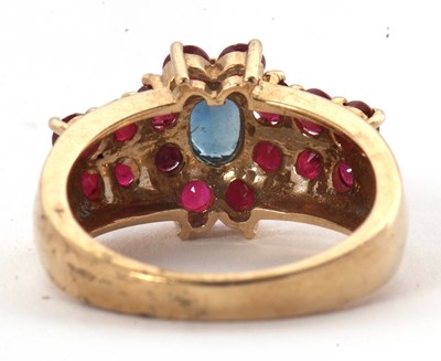 Lot 40 - A 9ct ruby and sapphire ring, set with an oval...