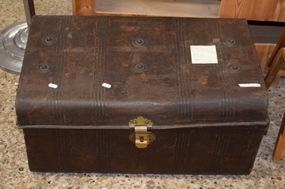 Lot 314A - Metal trunk with two keys 27" wide