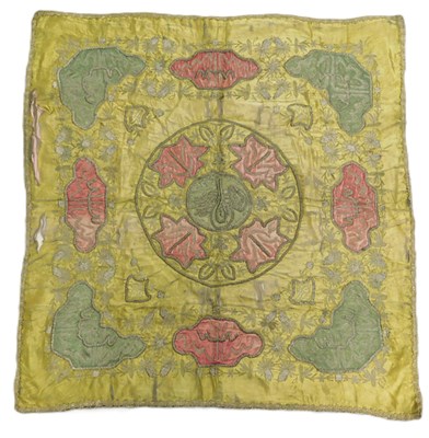 Lot 200 - A 19th century Ottoman silk embroidered panel,...