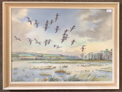 Lot 61 - Robert W. Milliken (1920-2014) Geese in flight...