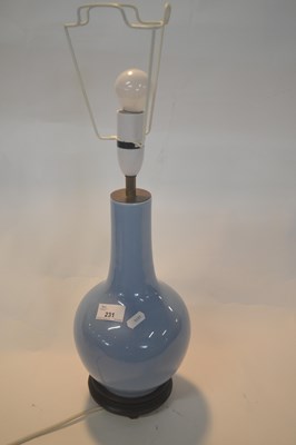 Lot 231 - A Chinese porcelain lamp with a monochrome...