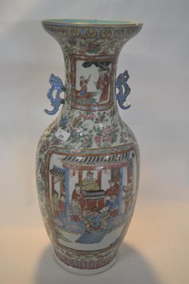 Lot 233 - A large Cantonese porcelain floor vase, late...