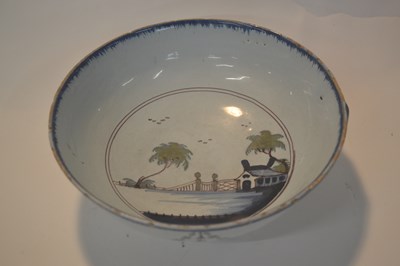 Lot 271 - 18th Century English Delft bowl, the interior...