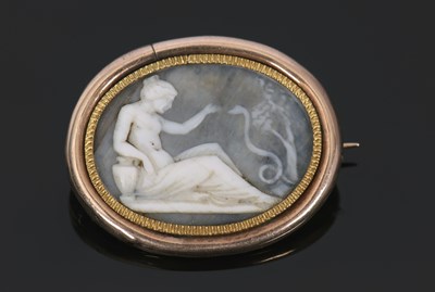 Lot 301 - A 19th century cameo brooch, the oval cameo,...