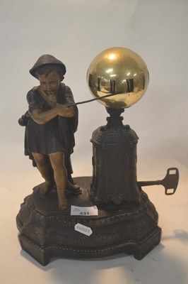 Lot 431 - A 19th Century French Spelter mystery clock...