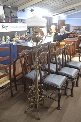 Lot 437 - A late Victorian brass adjustable standard oil...