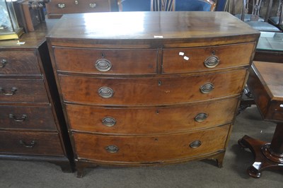 Lot 464 - A late Georgian mahogany bow front chest of...