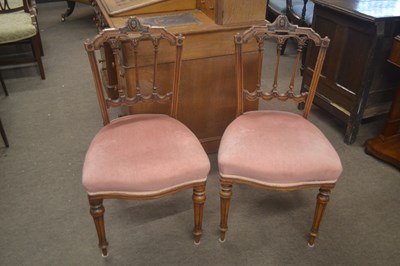 Lot 474 - A pair of late 19th Century walnut framed...