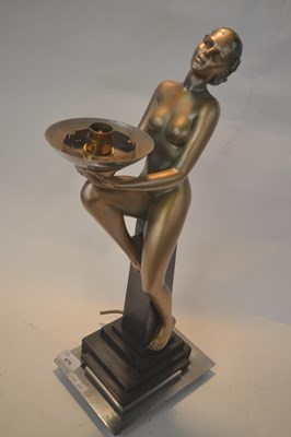 Lot 476 - An Art Deco style composition table lamp...