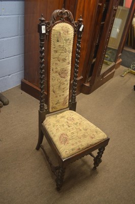 Lot 499 - A late 19th Century high back prayer chair...