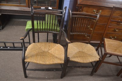 Lot 505 - A small 19th Century Arts & Crafts style rush...